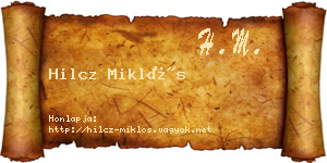 Hilcz Miklós névjegykártya